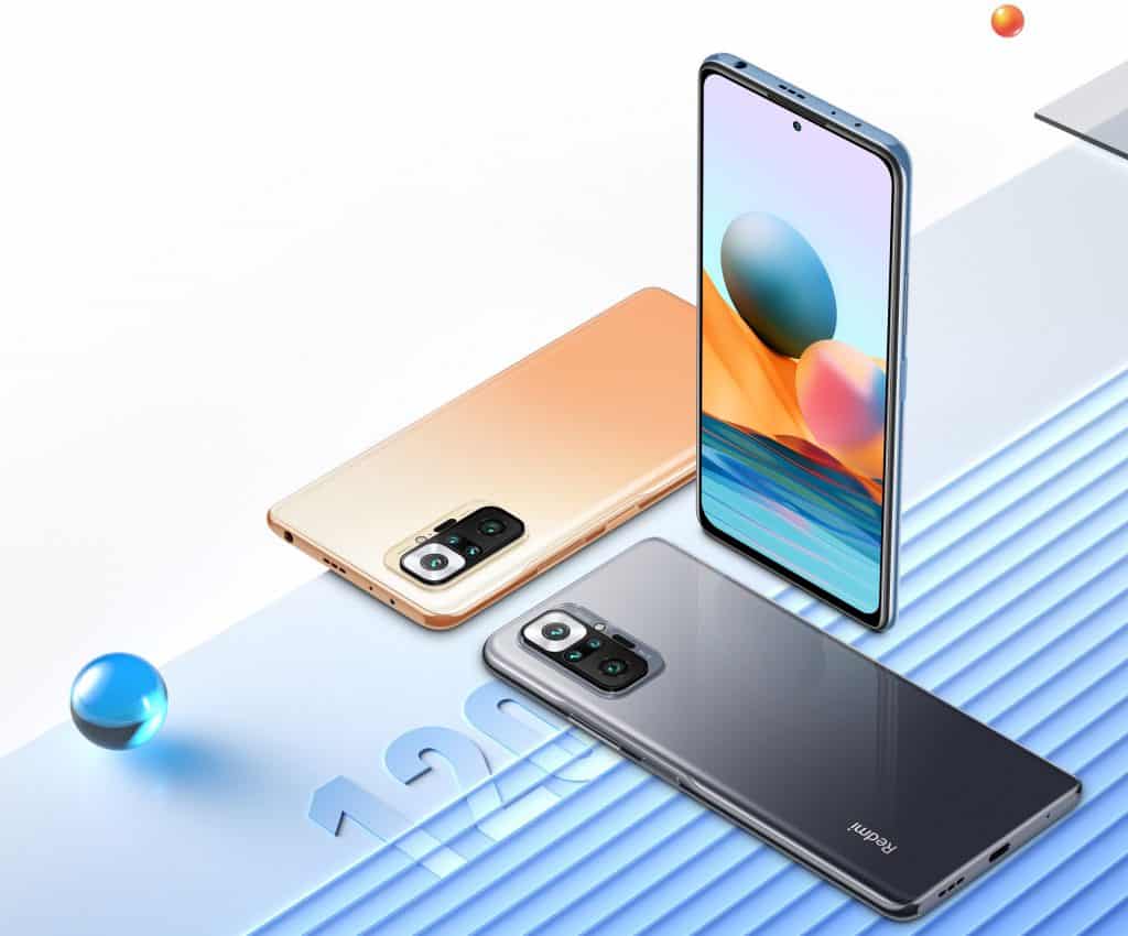 Smartphones Redmi Note 10 Pro nas cores Bronze e Preta