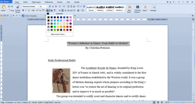 Editor de texto do WPS Office