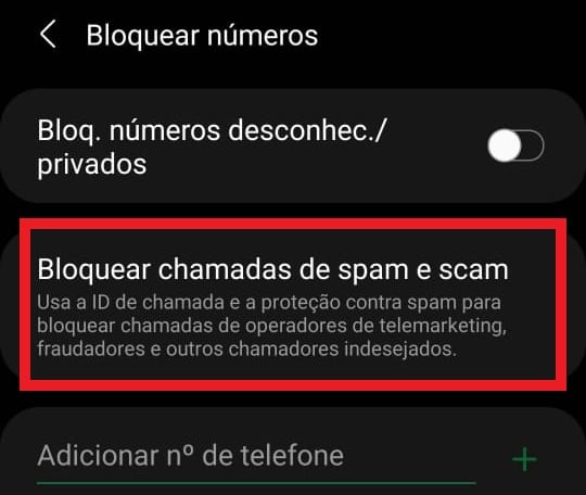Print do chamador de um celular Android 