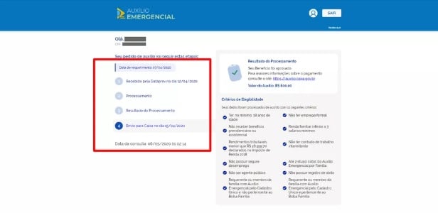 Saiba como consultar se tem direito ao Auxílio Emergecial pelo Dataprev. Imagem: Reprodução