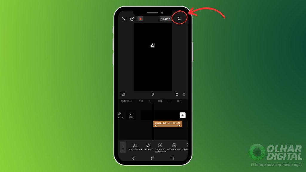 Inserir legenda pelo Capcut - Passo 8