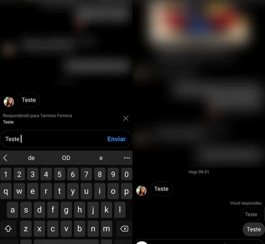 Print do Direct do Instagram 