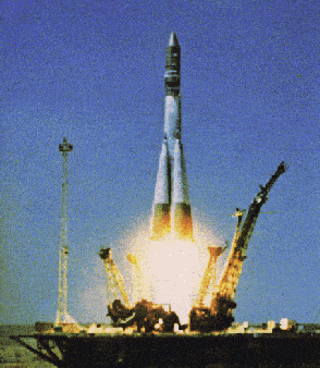 Lançamento do foguete Soyuz levando a Vostok-1 - Fonte: Federação Russa 