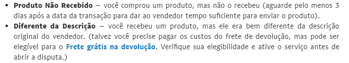 Regras para o programa de Proteção de Compras