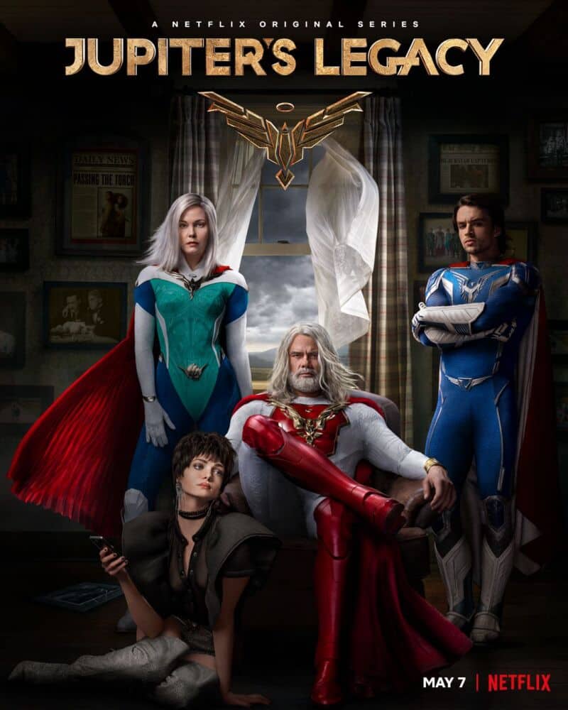 Pôster oficial de 'O Legado de Júpiter', nova série de heróis da Netflix. Imagem: Divulgação