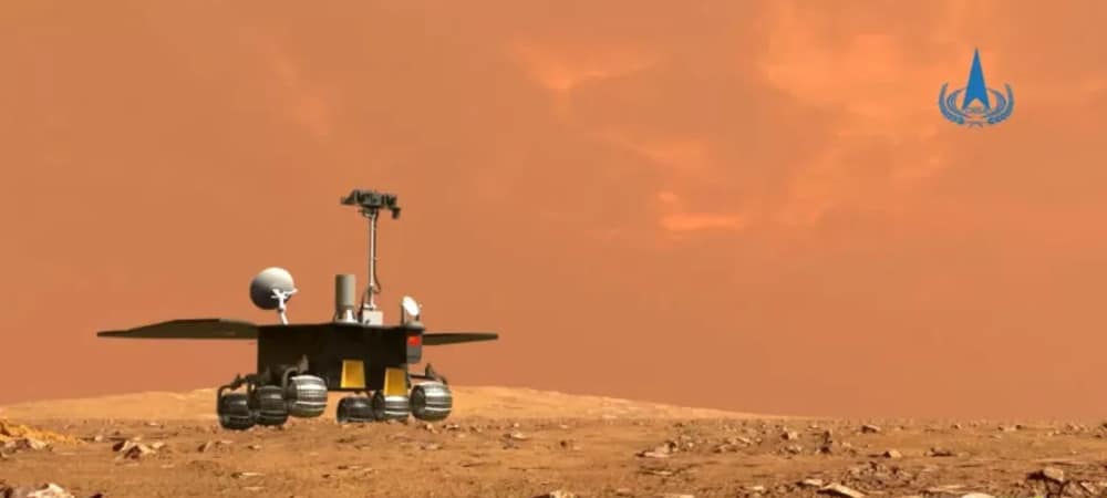 Ilustração do rover chinês Zhurong em Marte