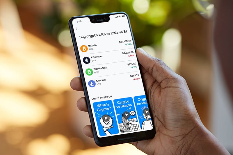 Recurso de transações de criptomoedas do Venmo