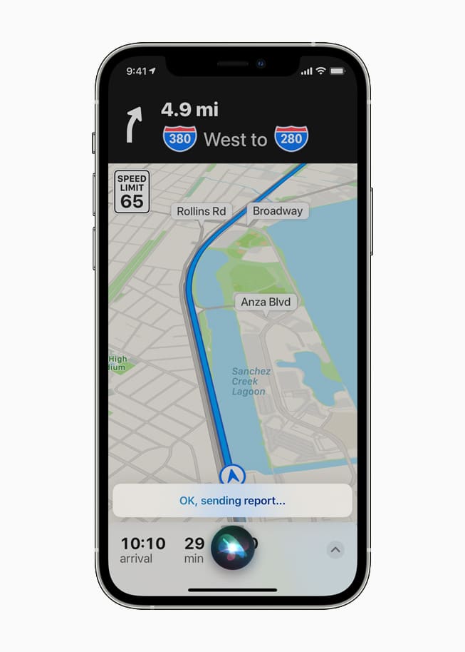 Usuários do Apple Maps podem usar Siri para relatar acidentes na estrada. Imagem: Apple
