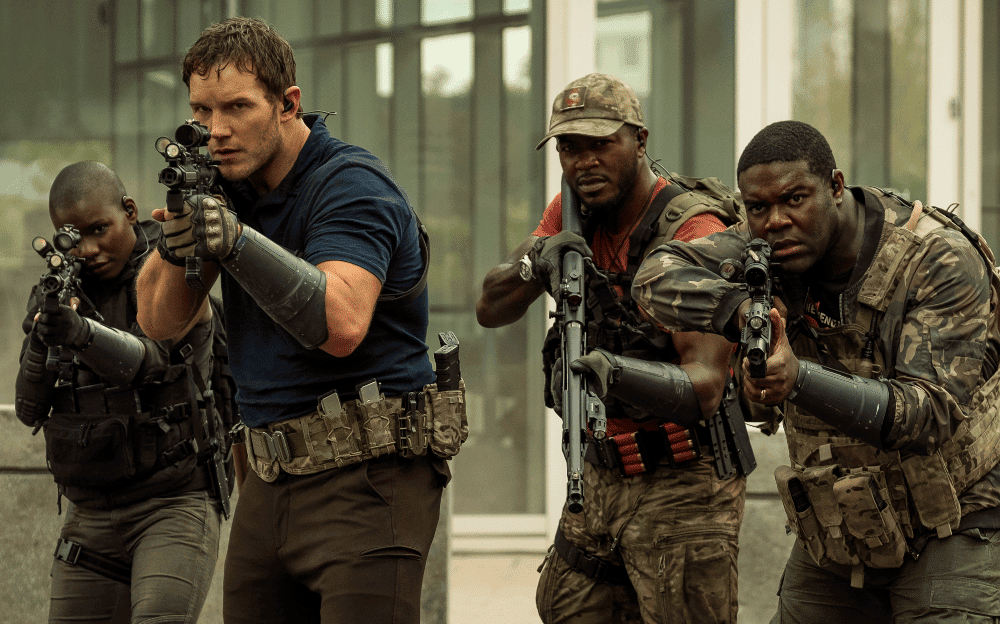 Chris Pratt enfrenta alienígenas em missão futurista. Créditos: Divulgação/Amazon