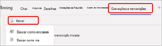 Baixando os arquivos no Teams