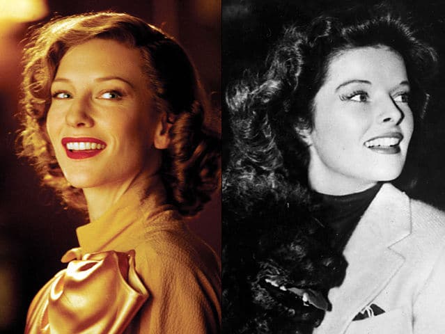 Uma comparação entre Cate Blanchett e Katharine Hepburn, papel interpretado por Blanchett em 'O Aviador', de Martin Scorsese. Créditos: Montagem