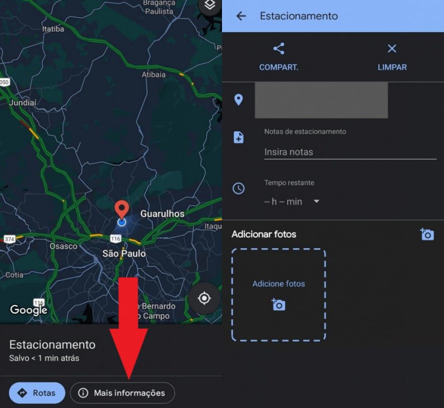 Print do aplicativo do Google Maps