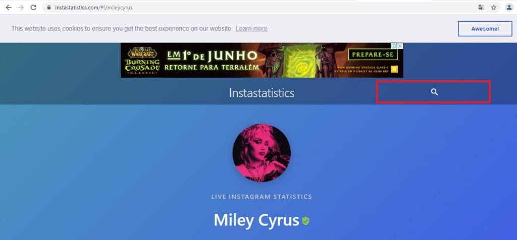 Passo a passo para fazer a contagem de seguidores Instatistics