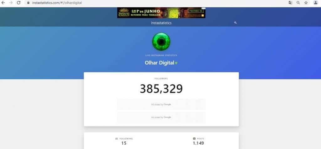Passo a passo para fazer a contagem de seguidores em tempo real