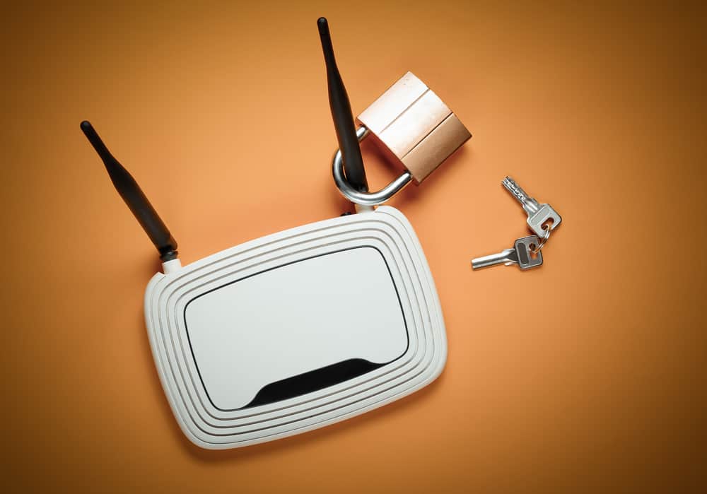 Roteador Wi-Fi com um cadeado