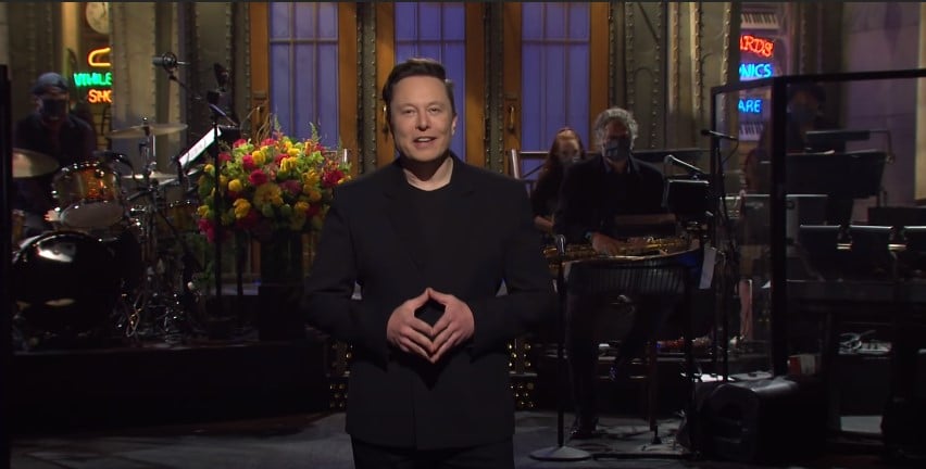 Reprodução de Elon Musnk no SNL