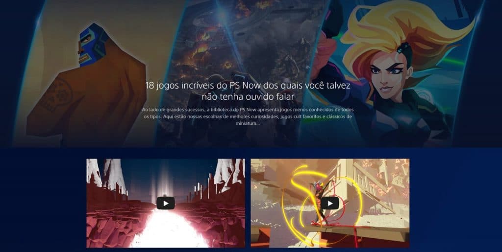 PS Now no Brasil? Página com vários jogos do serviço aparece traduzida em PT-BR. Imagem: Imagem: Reprodução/PlayStation