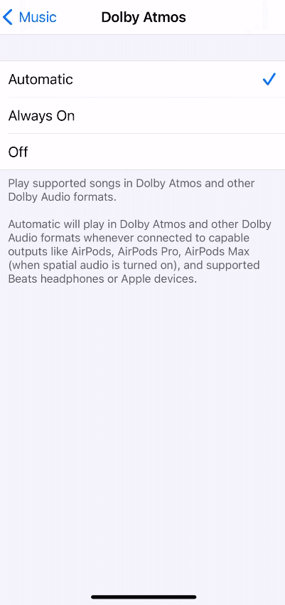 Ativando a função para ser reproduzida no Apple Music