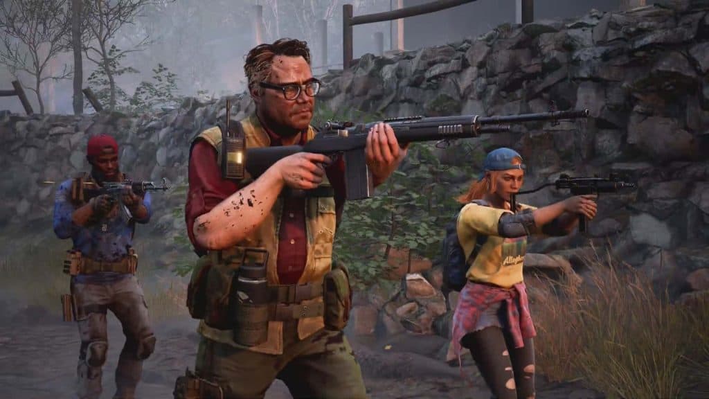 Três personagens de Back 4 Blood exploram cenário armados