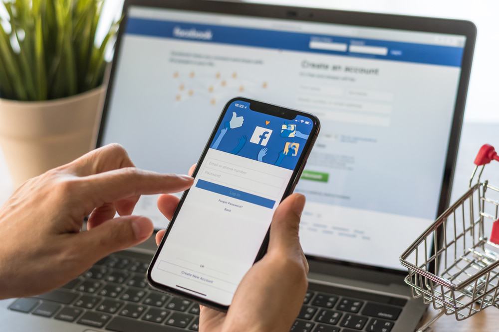 Tela de login do Facebook