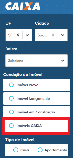 Tela do evento online Feirão Caixa da Casa Própria