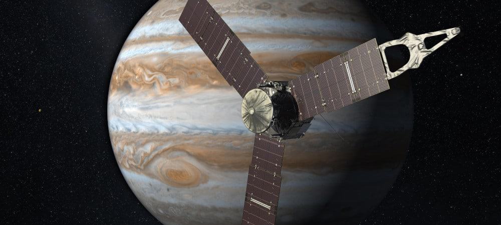 Espaçonave Juno em órbita de Júpiter