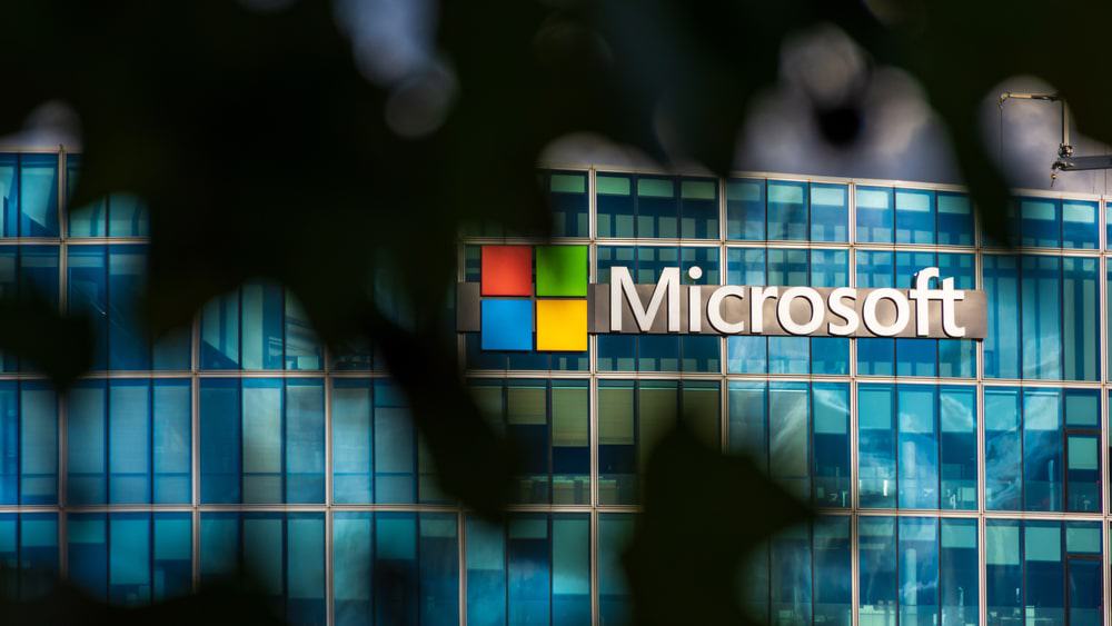 Fachada de um prédio da Microsoft