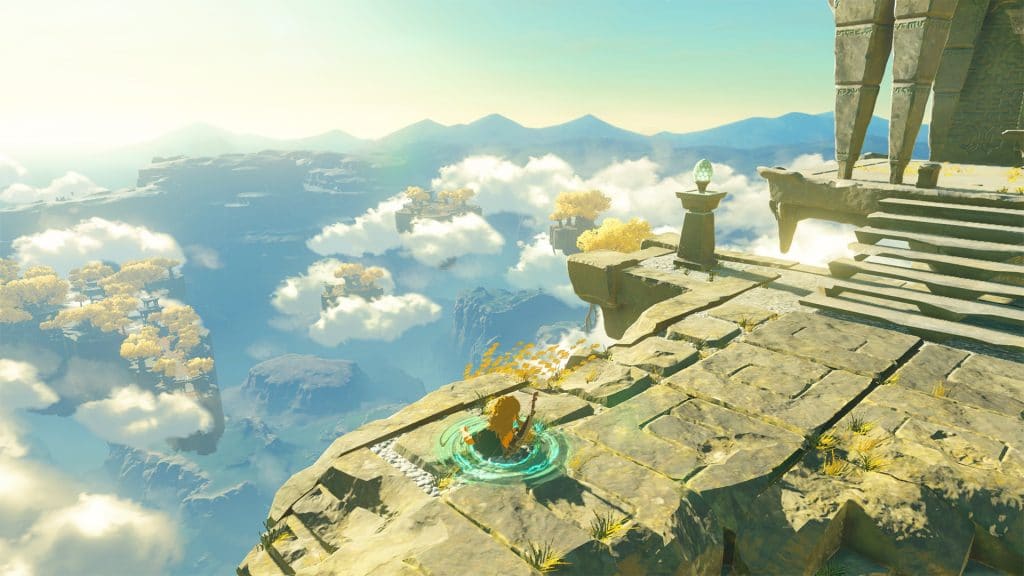 Cena da continuação de Breath of the Wild mostra Link atravessando superfície em uma aparente masmorra no céu