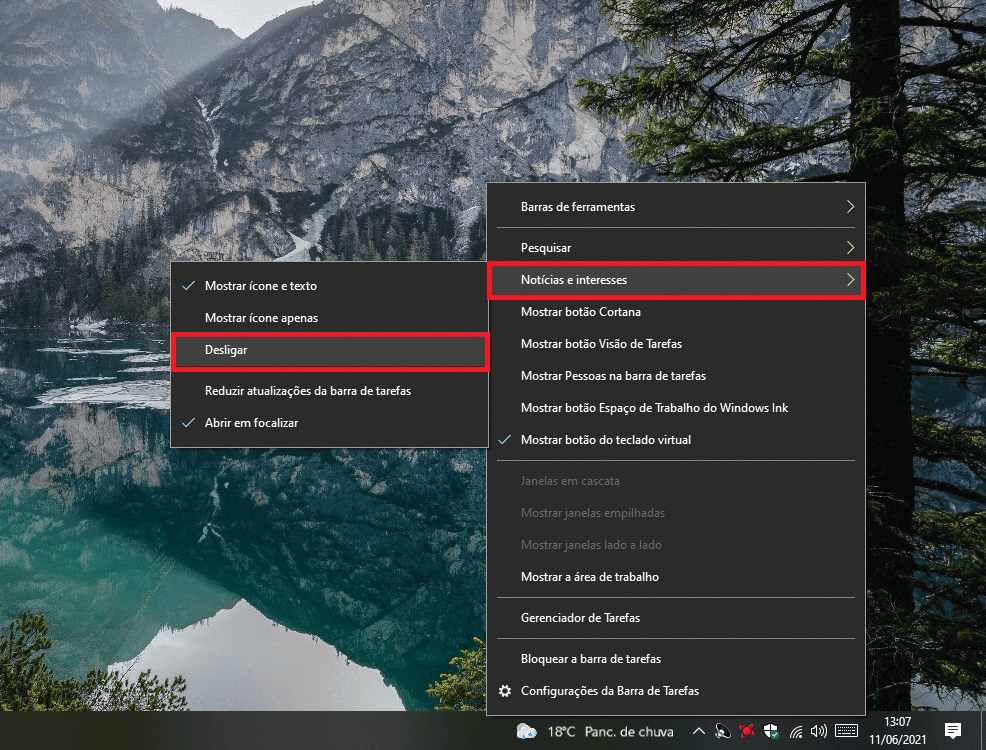 Desativando o novo recurso do Windows 10