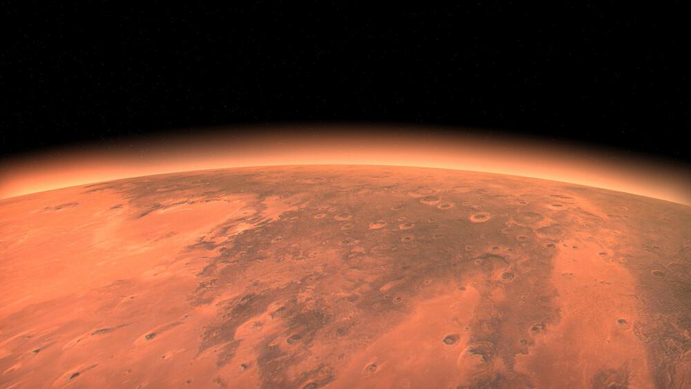 Imagem mostra o planeta vermelho visto do espaço: recentemente, um orbitador da ESA falhou em identificar o gás metano na superfície de Marte