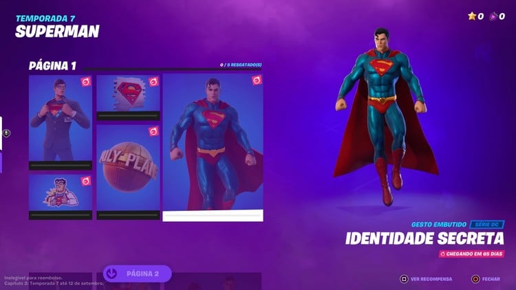 Olhe para o céu! Superman está em 'Fortnite'. Imagem: Epic Games/Reprodução