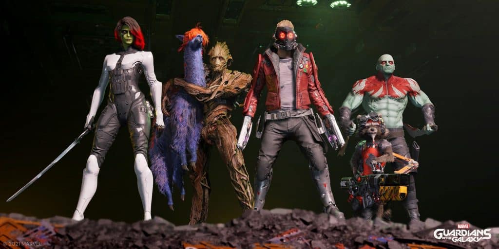 Guardiões da Galáxia em imagem promocional do jogo
