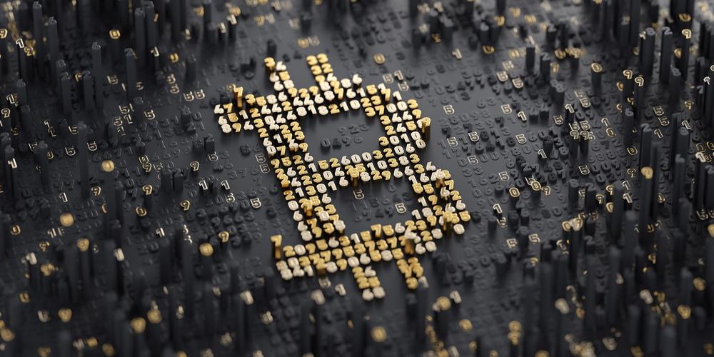 Ilustração mostra o B combinado ao cifrão, que representa a croptomoeda bitcoin