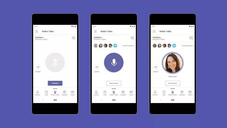 Walkie talkie está de volta: Microsoft Teams terá novo recurso de comunicação por voz. Imagem: Microsoft