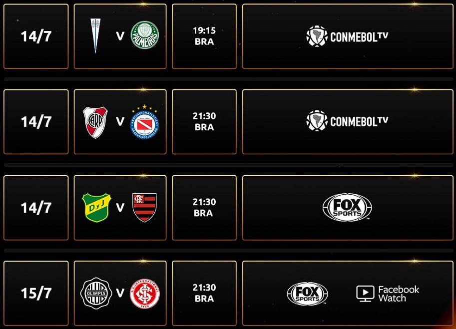 Jogos da oitavas de final da Libertadores