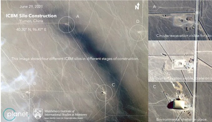 Fotos de satélite mostram silos China