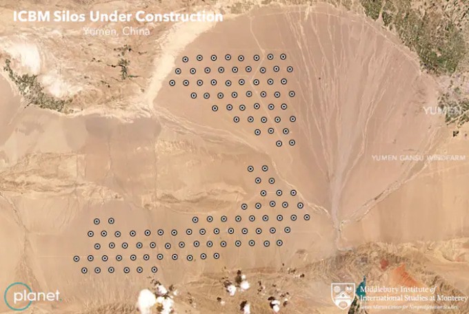 imagens de satélite silos China