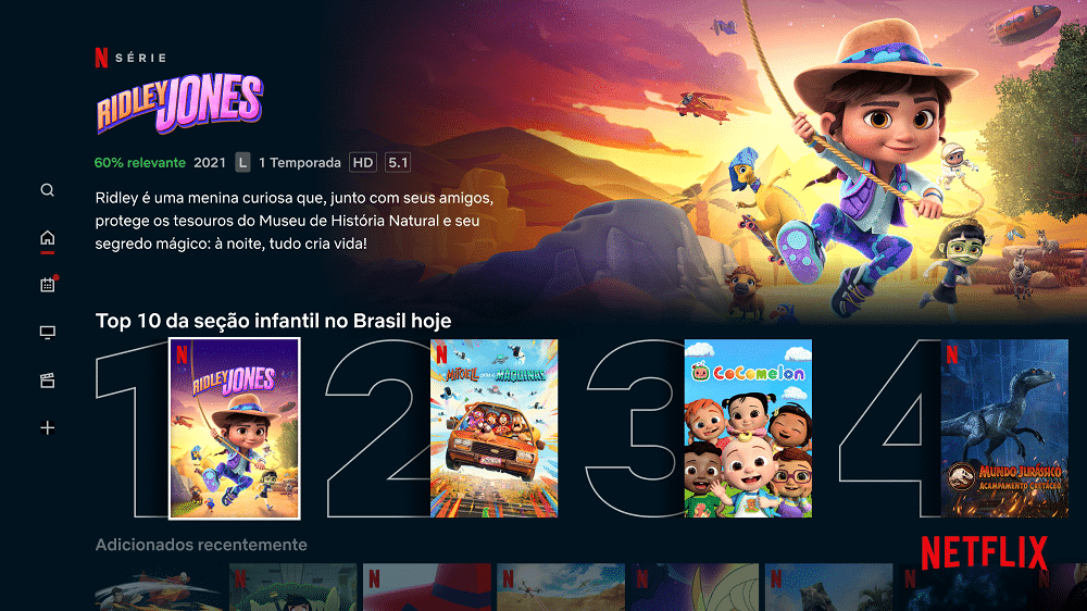 Netflix lança ‘Top 10’ infantil e relatórios para os pais sobre a preferência das crianças. Imagem: Netflix