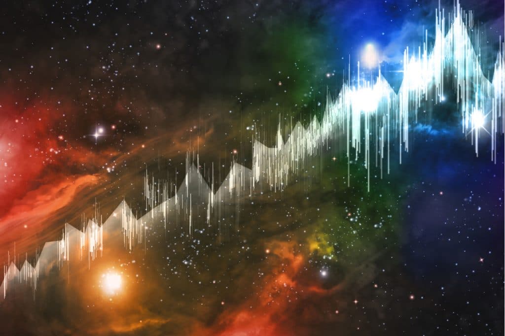 Ilustração mostra uma onda de rádio viajando pelo espaço