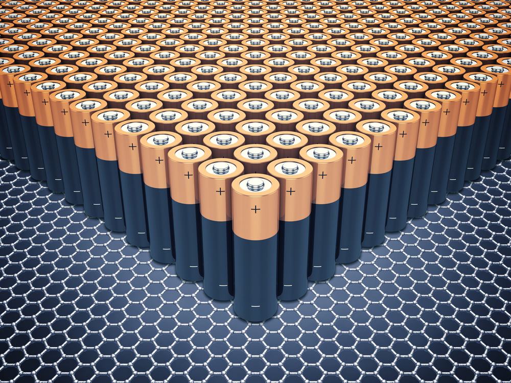 Imagem mostra diversas pilhar para ilustrar a potência de supercapacitores baseados em grafeno