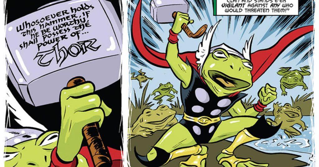 Sapo Thor (também conhecido como Throg) foi dublado por Chris Hemsworth em 'Loki'. Imagem: Marvel Comics/Reprodução
