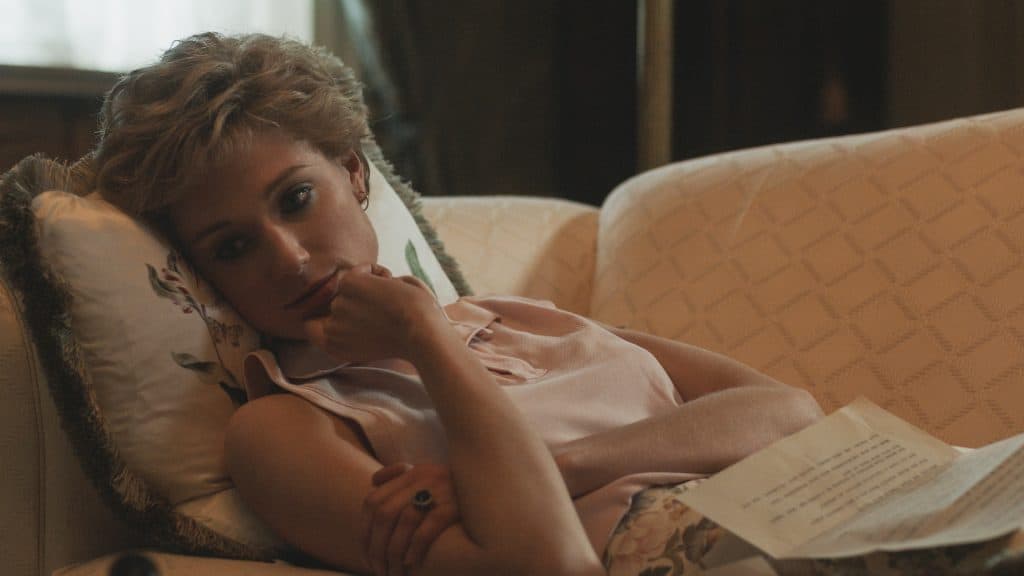 Elizabeth Debicki como Diana Spencer na 5ª temporada de 'The Crown'. Imagem: Netflix/Divulgação