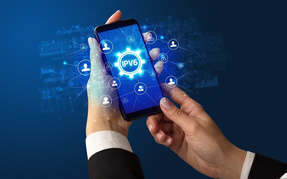 tela de celular com IPv6 escrito