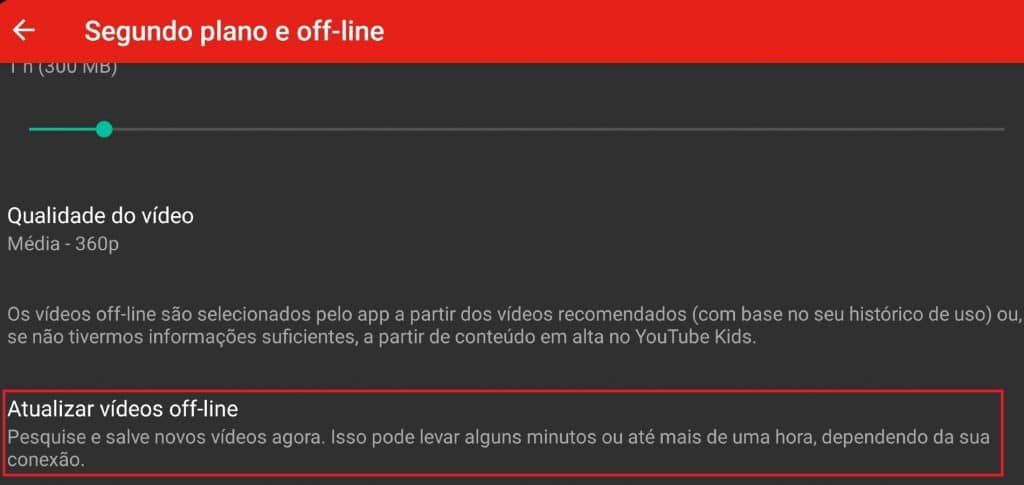 Como atualizar vídeos off-line no YouTube Kids