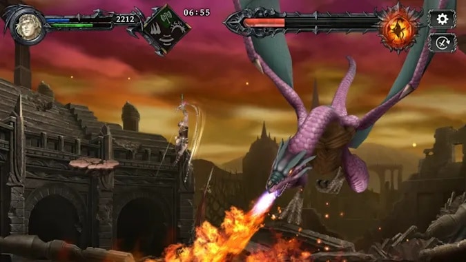 Captura de tela do jogo 'Castlevania: Grimire of Souls'