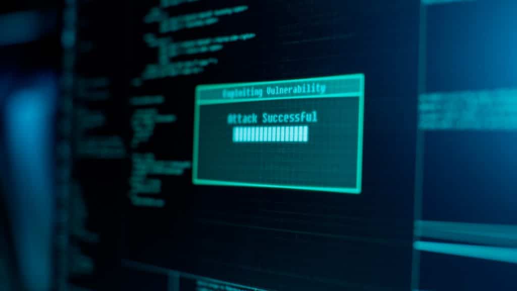 terminal de computador carregando ataque cibernético