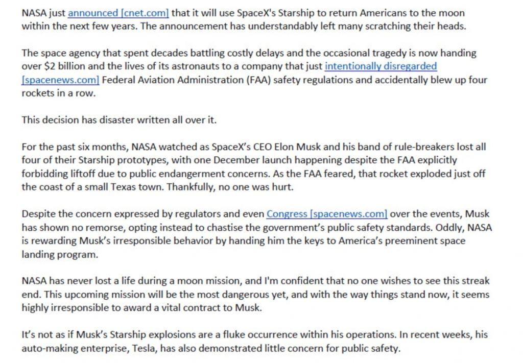 E-mail criticando Elon Musk com conspirações teria sido enviado por concorrente da SpaceX, chamada United Launch Alliance