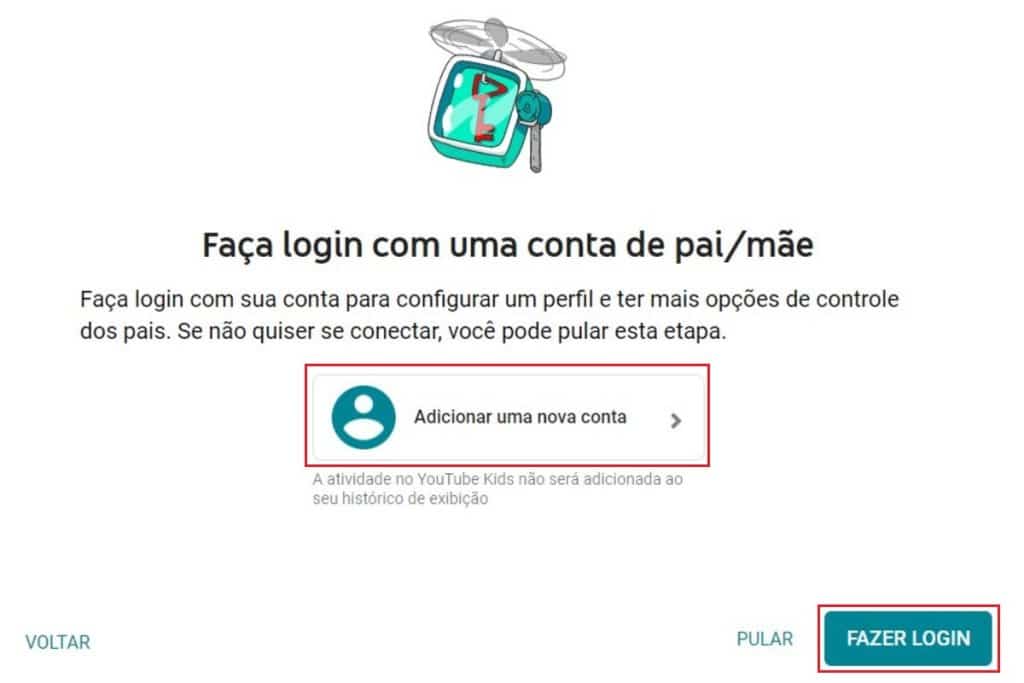 Como fazer vincular conta do google ao YouTube Kids