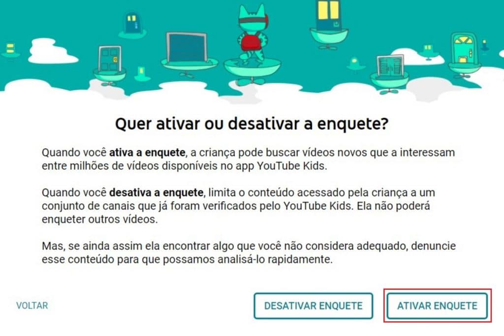 Como ativar a busca de vídeos no YouTube Kids
