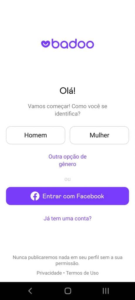 Como criar perfil no Badoo